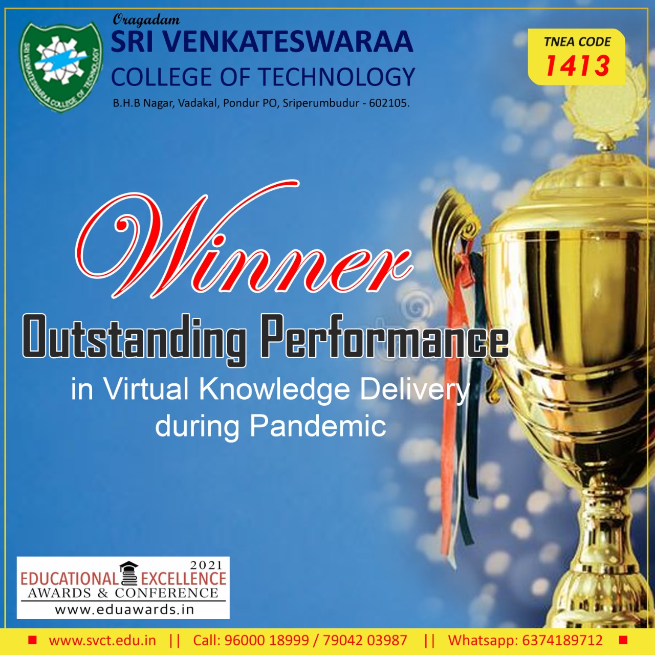 OUTSTANDING PERFORMANCE IN VIRTUAL KNOWLEDGE DELIVERY DURING PANDEMIC